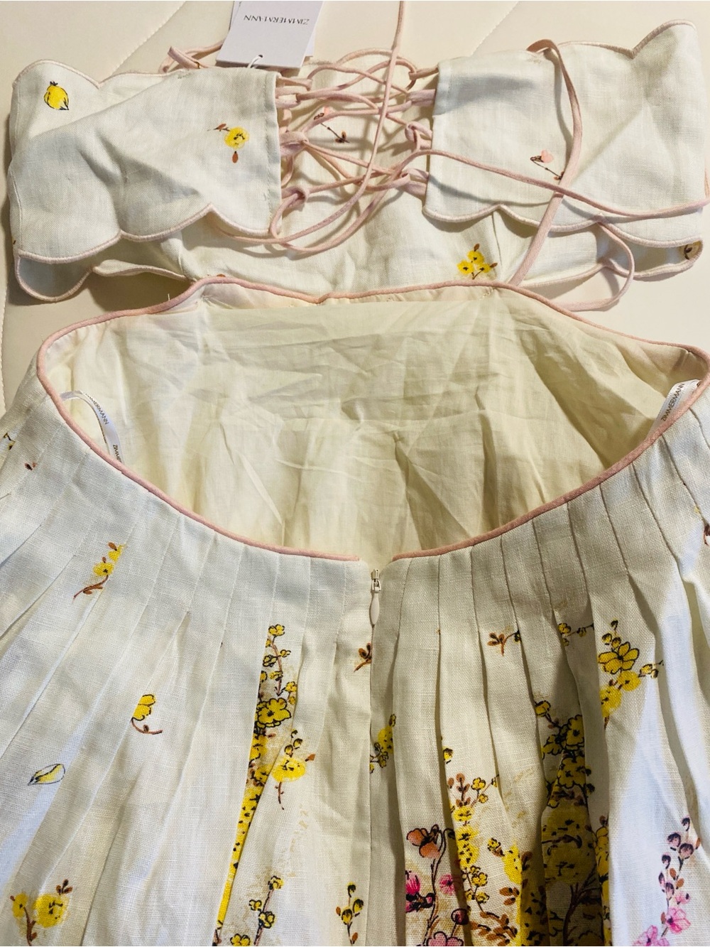 NWT Zimmerman Jude Scallop Midi Dress in Peach Gradient Floral - Size 2 - Picture 10 of 16